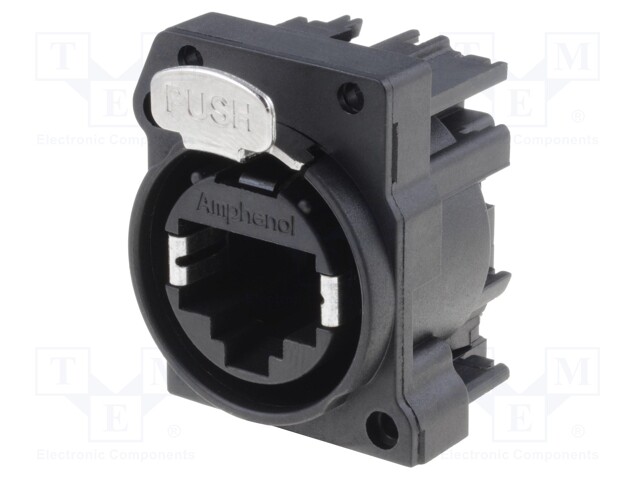 Socket; RJ45; XLRnet; Cat: Class D; with push button; THT
