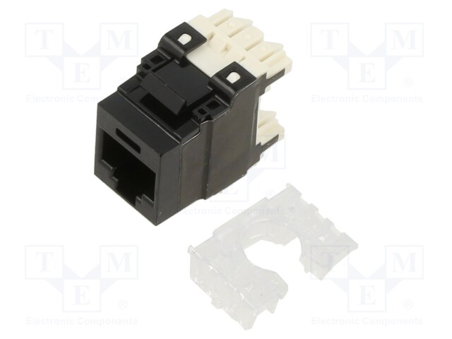 Socket; RJ45; PIN: 8; Cat: 6a; Layout: 8p8c; 22AWG÷26AWG; black; IDC