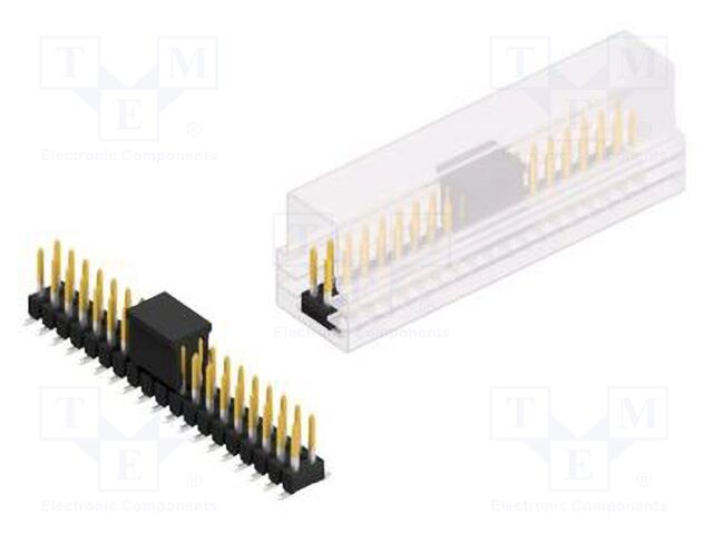 Connector: pin strips; pin header; male; PIN: 38; 2.54mm; SMT; 2x19