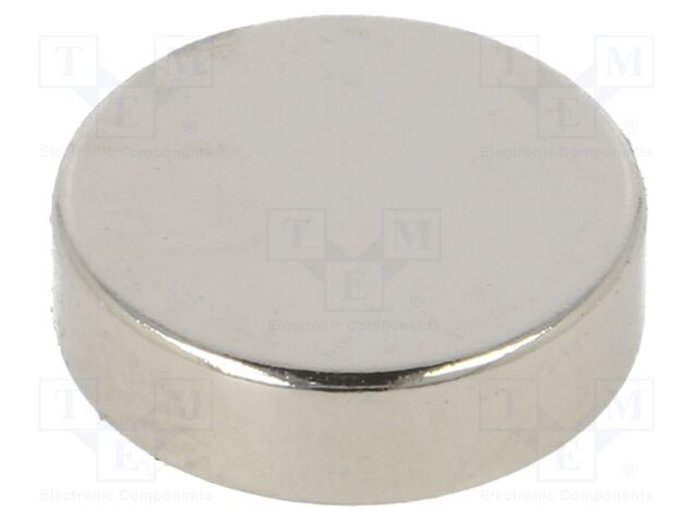 Magnet: permanent; neodymium; 30N; Ø: 14mm; H: 4mm