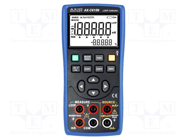 Meter: calibrator; loop; VDC: 0÷30V; VDC accuracy: ±(0.02%+2mV)