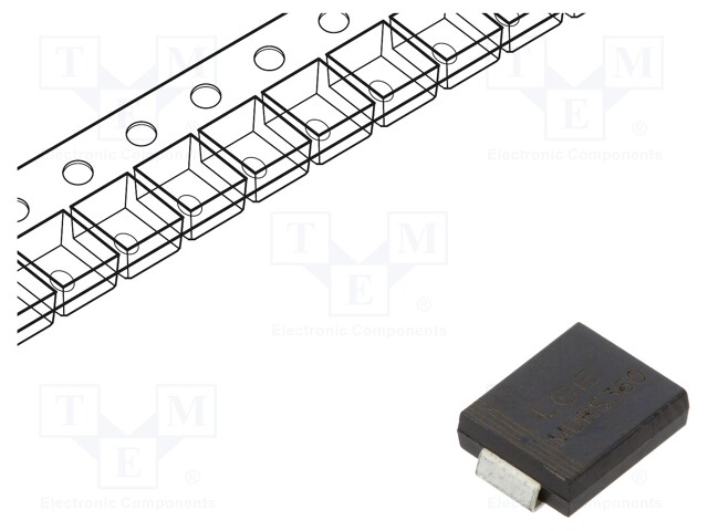 Diode: rectifying; SMD; 600V; 3A; 50ns; Package: reel,tape; SMC