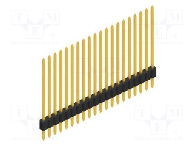 Connector: pin strips; pin header; male; PIN: 20; 1.27mm; THT; 1x20