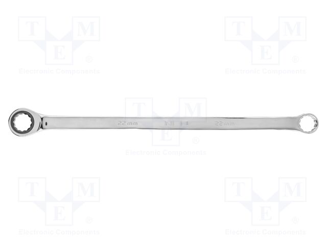 Wrench; box,with ratchet; 22mm; Chrom-vanadium steel; L: 450mm