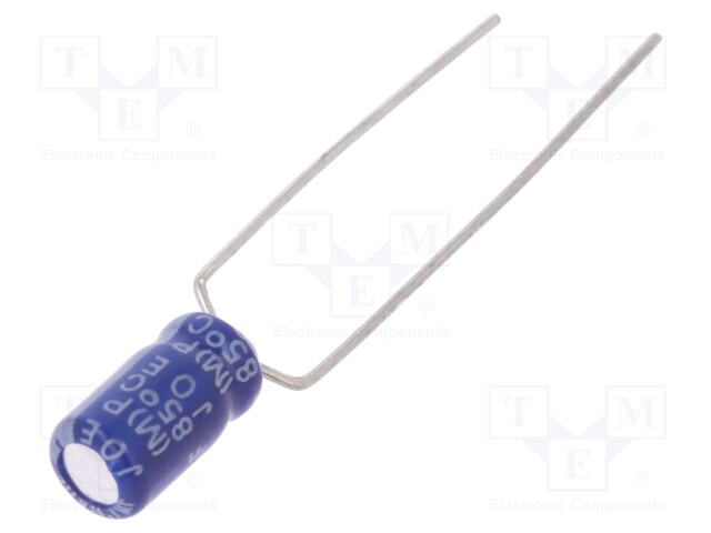 Capacitor: electrolytic; THT; 4.7uF; 50VDC; Ø4x7mm; Pitch: 5mm; ±20%