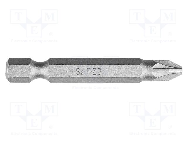 Screwdriver bit; Pozidriv®; PZ2; 1/4"; Overall len: 50mm; 10pcs.