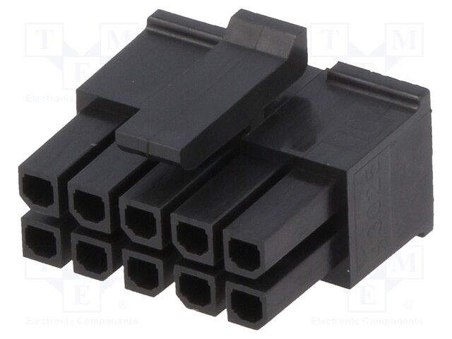 Plug; wire-board; female; Micro-Fit 3.0; 3mm; PIN: 10; w/o contacts