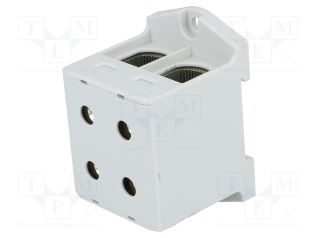 Splice terminal: rail; 25÷150mm2; ways: 1; terminals: 4; grey; TS35