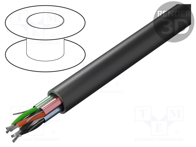 Wire; outdoor; 1x2x18AWG; stranded; Cu; Al-PET foil; LSZH; black