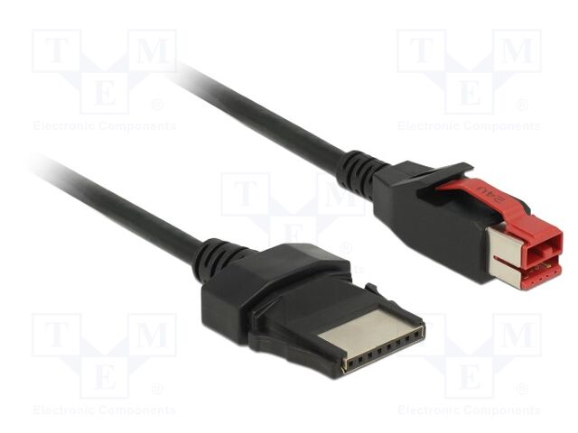 Cable; 8pin plug,PoweredUSB plug; 4m; black; 20AWG,26AWG; 480Mbps