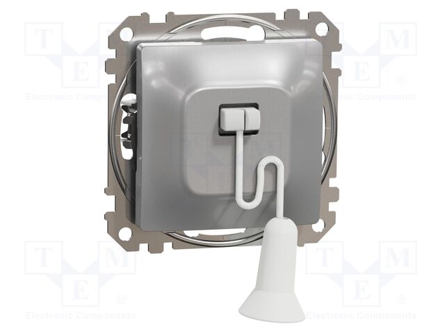 Pull-chain switch; 250VAC; IP20; aluminium; Button marking: blank