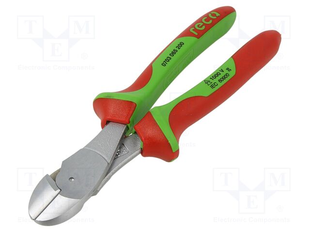 Pliers; side,cutting; insulated; 200mm