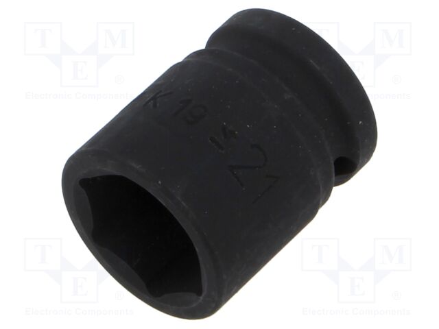 Socket; 6-angles,socket spanner,impact; HEX 21mm; 1/2"; short