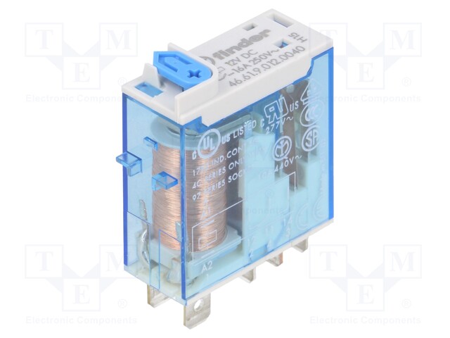 Relay: electromagnetic; SPDT; Ucoil: 12VDC; 16A/250VAC; 16A/30VDC