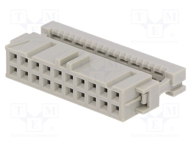 Plug; IDC; female; PIN: 20; for ribbon cable; 1.27mm; Layout: 2x10