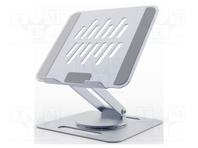 Stand; 10kg; 11÷15.6"; silver; aluminium; 237x212x355mm; laptop