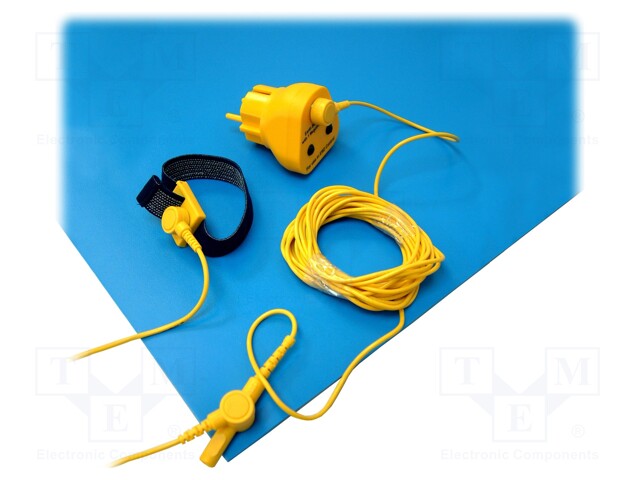 Bench mat; ESD; L: 1.2m; W: 0.6m; Thk: 3.2mm; EN 61340-5-1; blue; 71°C