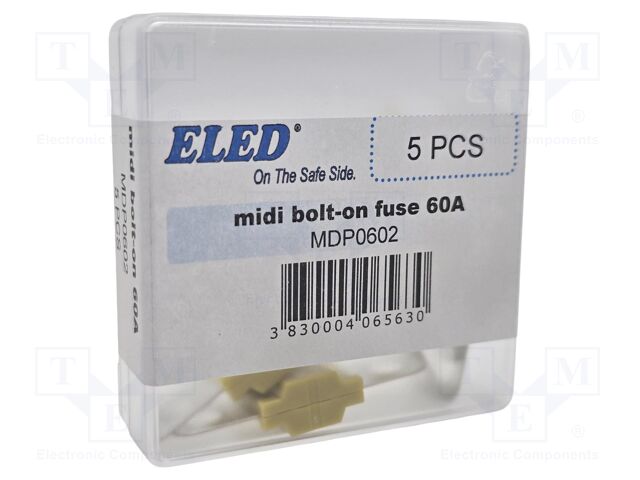 Fuse: fuse; 60A; 58VDC; automotive; 41mm; M5 screw; 41x12x8.24mm