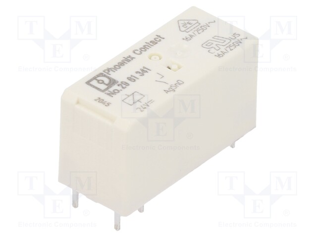 Relay: electromagnetic; SPST; Ucoil: 24VDC; 16A/24VDC; max.250VAC