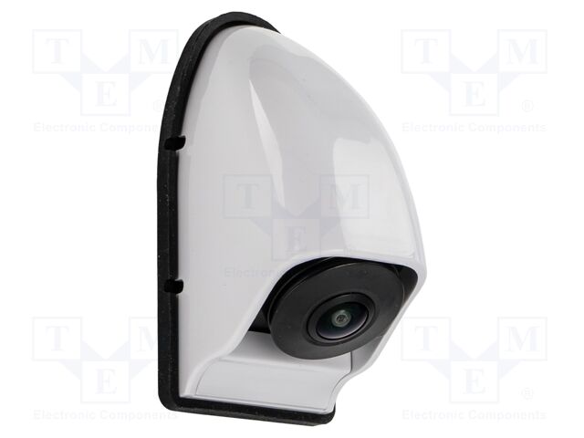 Rear view camera; 185°; white; 12VDC; 84.2x42x46.9mm; universal