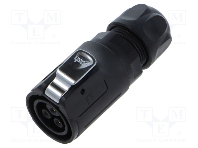 Connector: circular; Quicklock; plug; female; straight; PIN: 3; 400V
