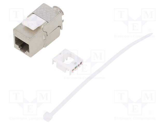 Socket; RJ45; Cat: 6a; shielded,Keystone,PoE++; Layout: 8p8c; IDC