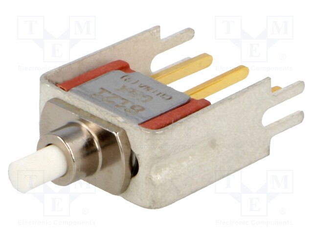 Switch: push-button; Pos: 2; SPDT; 1A/120VAC; 1A/28VDC; none; 50mΩ