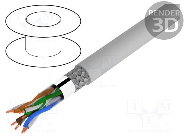 Wire; SF/UTP,UNITRONIC® LAN 200; 5e; stranded; Cu; 4x2x26AWG; LSZH