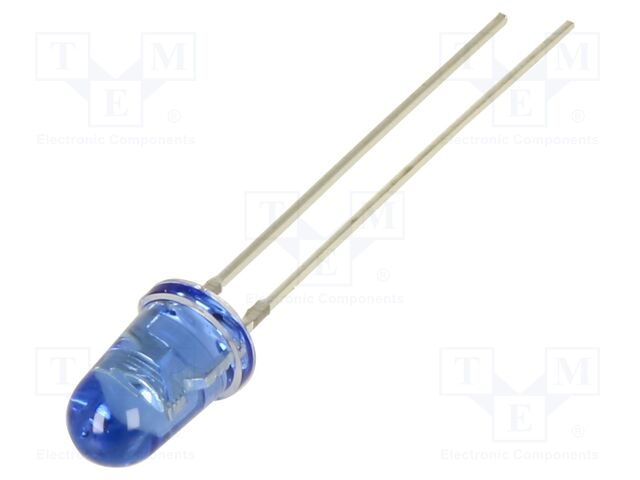 LED; blue; 5mm; 5800mcd; 30°; Front: flat; 2.9VDC; No.of term: 2