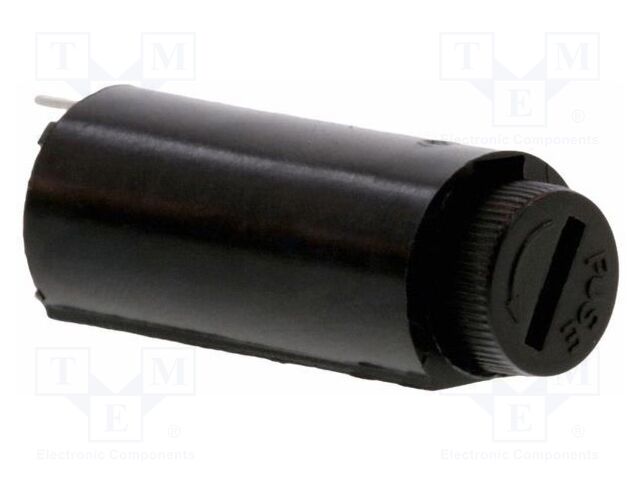 Fuse holder; cylindrical fuses; THT; 5x20mm; 10A; UL94V-0; black
