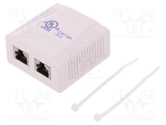 Socket; RJ45; Cat: 6a; shielded,double; Layout: 8p8c; Colour: white