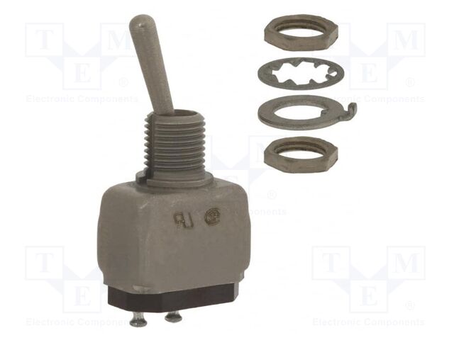 Switch: toggle; Pos: 2; SPST; OFF-ON; 5A/115VAC; 5A/30VDC; -65÷71°C