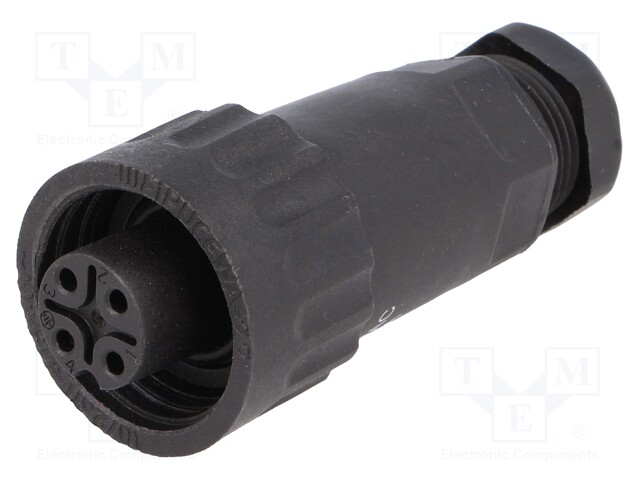 Plug; female; WA22; PIN: 4; 3+PE; IP67; 7÷8.5mm; 16A; screw terminal