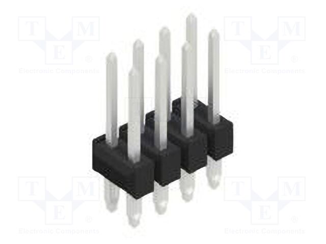 Connector: pin strips; pin header; male; PIN: 8; 2.54mm; THT; 2x4