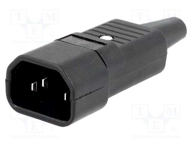 Connector: AC supply; plug; male; 10A; 250VAC; IEC 60320; C14 (E)