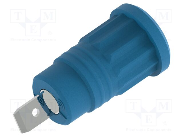 Connector: 4mm banana; socket; 36A; blue; nickel plated; insulated