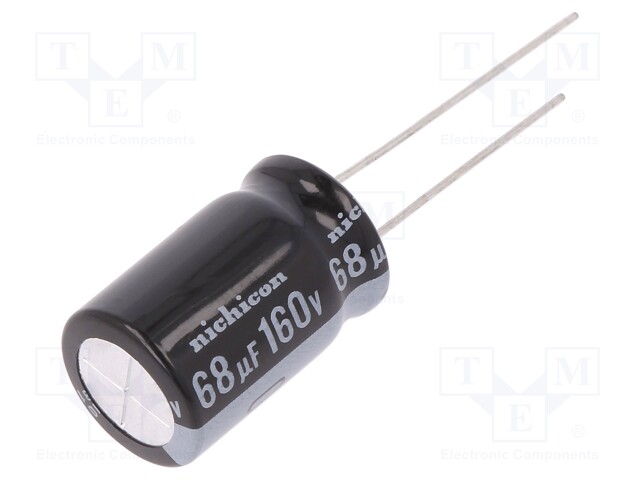 Capacitor: electrolytic; THT; 68uF; 160VDC; Ø12.5x20mm; Pitch: 5mm