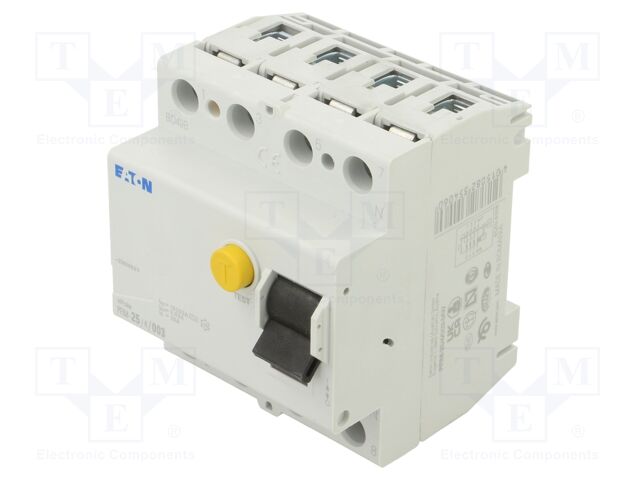RCD breaker; Inom: 25A; Ires: 30mA; Max surge current: 250A; 400V