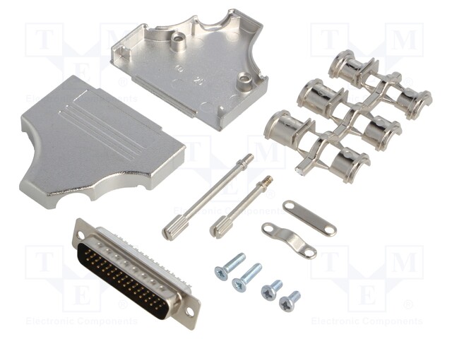 D-Sub HD; PIN: 44; plug; male; stamped and formed contacts; angled