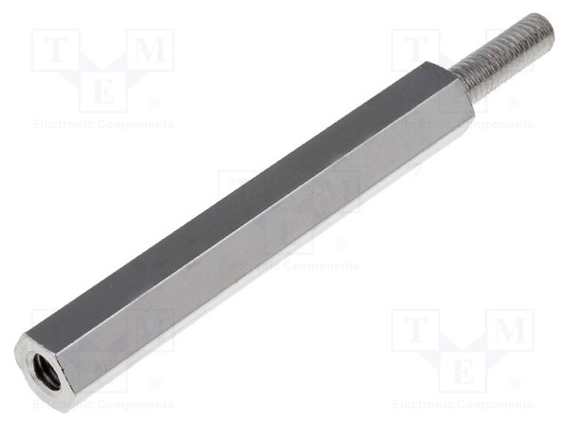 Screwed spacer sleeve; Int.thread: M3; 35mm; Ext.thread: M3; brass