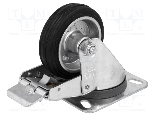 Transport wheel; Ø: 80mm; W: 25mm; H: 107mm; torsional with lock