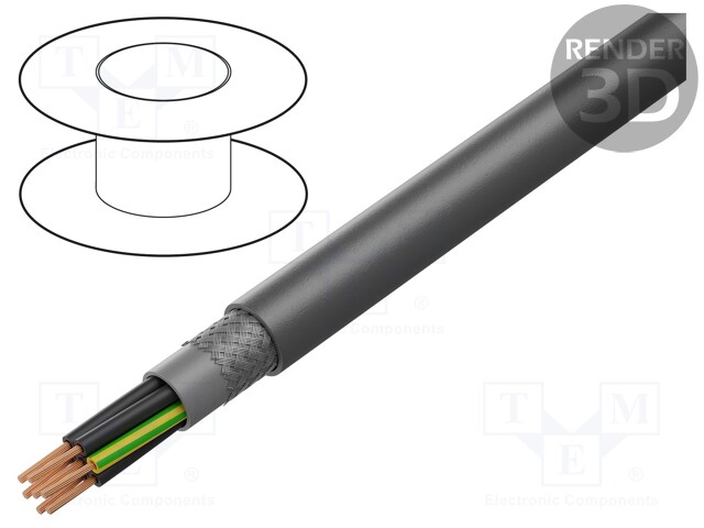 Wire; Xtra Guard® Flex; 7x14AWG; shielded,tinned copper braid