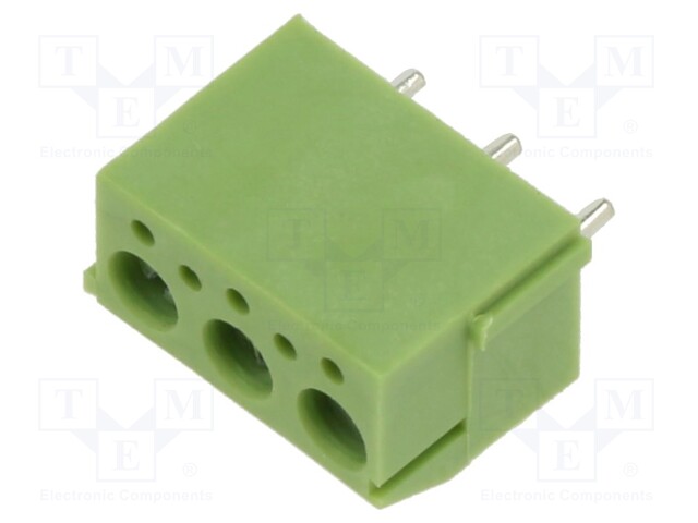 PCB terminal block; angled 90°; 3.81mm; ways: 3; on PCBs; terminal