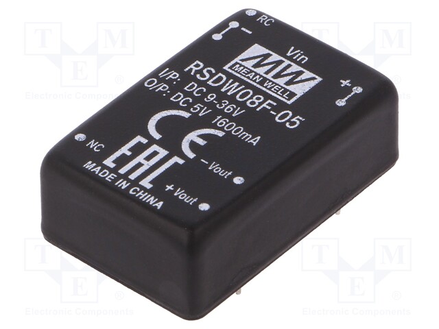Converter: DC/DC; 8W; Uin: 9÷36V; 5VDC; Iout: 0÷1600mA; DIP24; 18.4g