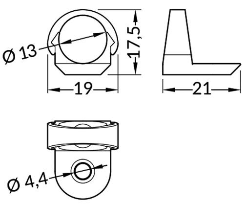 Flat holder; grey; ABS; PEN8