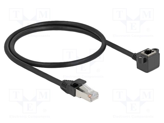 Extender Ethernet; F/UTP; Cat: 6; 0.5m; PVC; black; 26AWG; screw