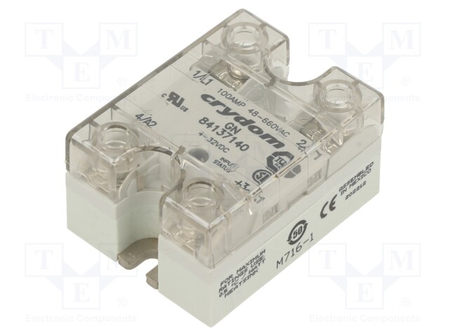 Relay: solid state; Ucntrl: 4÷32VDC; 100A; 48÷660VAC