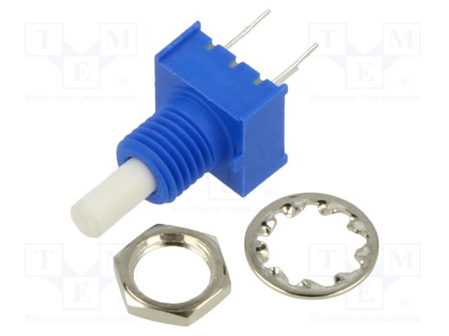 Potentiometer: shaft; single turn; 10kΩ; ±20%; 0.25W; linear; THT