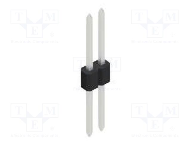 Connector: pin strips; pin header; male; PIN: 2; 1.27mm; THT; 1x2