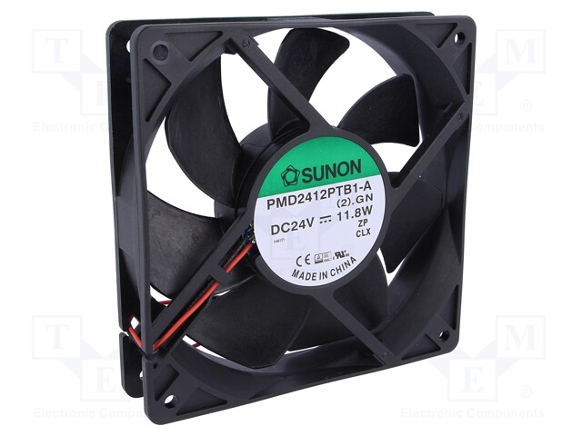 Fan: DC; axial; 24VDC; 120x120x25mm; 254.84m3/h; 54dBA; Len: 300mm